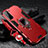 Custodia Silicone e Plastica Opaca Cover con Magnetico Anello Supporto T06 per Samsung Galaxy S21 5G Rosso