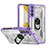 Custodia Silicone e Plastica Opaca Cover con Magnetico Anello Supporto T07 per Samsung Galaxy S23 Plus 5G Viola