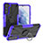 Custodia Silicone e Plastica Opaca Cover con Magnetico Anello Supporto T08 per Samsung Galaxy S21 FE 5G Viola