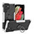 Custodia Silicone e Plastica Opaca Cover con Magnetico Anello Supporto T08 per Samsung Galaxy S22 Ultra 5G Grigio