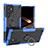 Custodia Silicone e Plastica Opaca Cover con Magnetico Anello Supporto T08 per Samsung Galaxy S24 Ultra 5G Blu