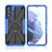 Custodia Silicone e Plastica Opaca Cover con Magnetico Anello Supporto T09 per Samsung Galaxy S21 FE 5G