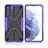 Custodia Silicone e Plastica Opaca Cover con Magnetico Anello Supporto T09 per Samsung Galaxy S22 5G Viola