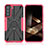 Custodia Silicone e Plastica Opaca Cover con Magnetico Anello Supporto T09 per Samsung Galaxy S24 5G