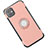 Custodia Silicone e Plastica Opaca Cover con Magnetico Anello Supporto Y01 per Apple iPhone 11 Oro Rosa