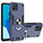 Custodia Silicone e Plastica Opaca Cover con Magnetico Anello Supporto Y01B per Oppo A16e