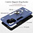 Custodia Silicone e Plastica Opaca Cover con Magnetico Anello Supporto Y01B per Oppo Reno5 F