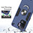 Custodia Silicone e Plastica Opaca Cover con Magnetico Anello Supporto Y01B per Oppo Reno5 F