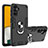 Custodia Silicone e Plastica Opaca Cover con Magnetico Anello Supporto Y01B per Samsung Galaxy A13 5G Nero