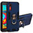 Custodia Silicone e Plastica Opaca Cover con Magnetico Anello Supporto Y01B per Samsung Galaxy A2 Core A260F A260G Blu