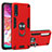 Custodia Silicone e Plastica Opaca Cover con Magnetico Anello Supporto Y01B per Samsung Galaxy A70 Rosso