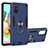 Custodia Silicone e Plastica Opaca Cover con Magnetico Anello Supporto Y01B per Samsung Galaxy A71 4G A715