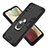 Custodia Silicone e Plastica Opaca Cover con Magnetico Anello Supporto Y01B per Samsung Galaxy F12