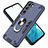 Custodia Silicone e Plastica Opaca Cover con Magnetico Anello Supporto Y01B per Samsung Galaxy S21 FE 5G