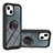 Custodia Silicone e Plastica Opaca Cover con Magnetico Anello Supporto YB1 per Apple iPhone 15