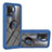 Custodia Silicone e Plastica Opaca Cover con Magnetico Anello Supporto YB1 per Oppo Reno5 F