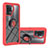 Custodia Silicone e Plastica Opaca Cover con Magnetico Anello Supporto YB1 per Oppo Reno5 F Rosso