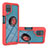 Custodia Silicone e Plastica Opaca Cover con Magnetico Anello Supporto YB1 per Samsung Galaxy A12