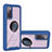 Custodia Silicone e Plastica Opaca Cover con Magnetico Anello Supporto YB1 per Samsung Galaxy S20 FE 4G Blu