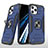 Custodia Silicone e Plastica Opaca Cover con Magnetico Anello Supporto YF1 per Apple iPhone 13 Pro