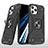 Custodia Silicone e Plastica Opaca Cover con Magnetico Anello Supporto YF1 per Apple iPhone 13 Pro Max
