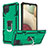 Custodia Silicone e Plastica Opaca Cover con Magnetico Anello Supporto YF1 per Samsung Galaxy A12 5G Verde