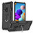 Custodia Silicone e Plastica Opaca Cover con Magnetico Anello Supporto YF1 per Samsung Galaxy A21s