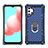 Custodia Silicone e Plastica Opaca Cover con Magnetico Anello Supporto YF1 per Samsung Galaxy A32 4G