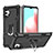 Custodia Silicone e Plastica Opaca Cover con Magnetico Anello Supporto YF1 per Samsung Galaxy A32 4G Nero