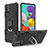 Custodia Silicone e Plastica Opaca Cover con Magnetico Anello Supporto YF1 per Samsung Galaxy A51 5G