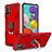 Custodia Silicone e Plastica Opaca Cover con Magnetico Anello Supporto YF1 per Samsung Galaxy A51 5G Rosso