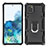 Custodia Silicone e Plastica Opaca Cover con Magnetico Anello Supporto YF1 per Samsung Galaxy A91