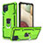 Custodia Silicone e Plastica Opaca Cover con Magnetico Anello Supporto YF1 per Samsung Galaxy F12 Verde Pastello