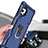 Custodia Silicone e Plastica Opaca Cover con Magnetico Anello Supporto YF1 per Samsung Galaxy M32 5G