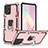 Custodia Silicone e Plastica Opaca Cover con Magnetico Anello Supporto YF1 per Samsung Galaxy M80S Oro Rosa