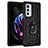 Custodia Silicone e Plastica Opaca Cover con Magnetico Anello Supporto Z01 per Motorola Moto Edge 20 Pro 5G Nero