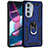 Custodia Silicone e Plastica Opaca Cover con Magnetico Anello Supporto Z01 per Motorola Moto Edge 30 Pro 5G Blu