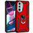 Custodia Silicone e Plastica Opaca Cover con Magnetico Anello Supporto Z01 per Motorola Moto Edge Plus (2022) 5G Rosso