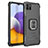 Custodia Silicone e Plastica Opaca Cover con Magnetico Anello Supporto ZJ1 per Samsung Galaxy A22 5G