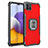 Custodia Silicone e Plastica Opaca Cover con Magnetico Anello Supporto ZJ1 per Samsung Galaxy A22s 5G Rosso