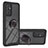 Custodia Silicone e Plastica Opaca Cover con Magnetico Anello Supporto ZJ1 per Samsung Galaxy A54 5G Nero