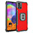 Custodia Silicone e Plastica Opaca Cover con Magnetico Anello Supporto ZJ2 per Samsung Galaxy A31 Rosso
