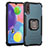 Custodia Silicone e Plastica Opaca Cover con Magnetico Anello Supporto ZJ2 per Samsung Galaxy A70S