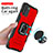 Custodia Silicone e Plastica Opaca Cover con Magnetico Anello Supporto ZJ2 per Samsung Galaxy S20 Lite 5G