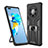 Custodia Silicone e Plastica Opaca Cover con Magnetico Anello Supporto ZL1 per Huawei Mate 40 Pro+ Plus Nero