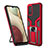 Custodia Silicone e Plastica Opaca Cover con Magnetico Anello Supporto ZL1 per Samsung Galaxy A02s Rosso
