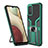 Custodia Silicone e Plastica Opaca Cover con Magnetico Anello Supporto ZL1 per Samsung Galaxy A03s Verde