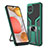 Custodia Silicone e Plastica Opaca Cover con Magnetico Anello Supporto ZL1 per Samsung Galaxy A12 Verde