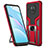 Custodia Silicone e Plastica Opaca Cover con Magnetico Anello Supporto ZL1 per Xiaomi Mi 10i 5G Rosso