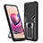 Custodia Silicone e Plastica Opaca Cover con Magnetico Anello Supporto ZL1 per Xiaomi Poco M5S Nero